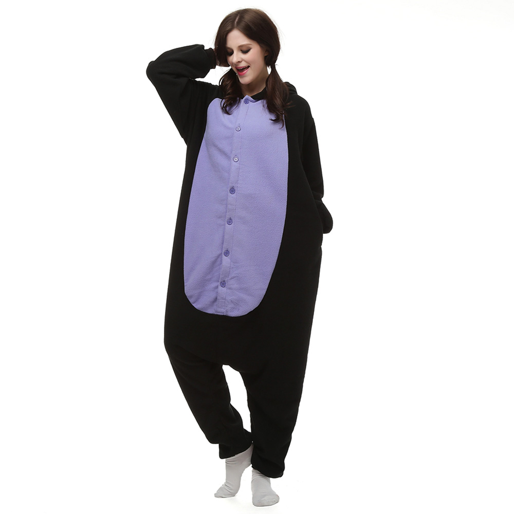 Mitternachtskatze Kigurumi Kostüme Unisex Vlies Pyjama Gymnastikanzug/Einteiler